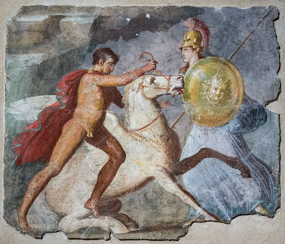 Беллерофонт, Афина и Пегас. Источник: https://mythopedia.com/topics/bellerophon