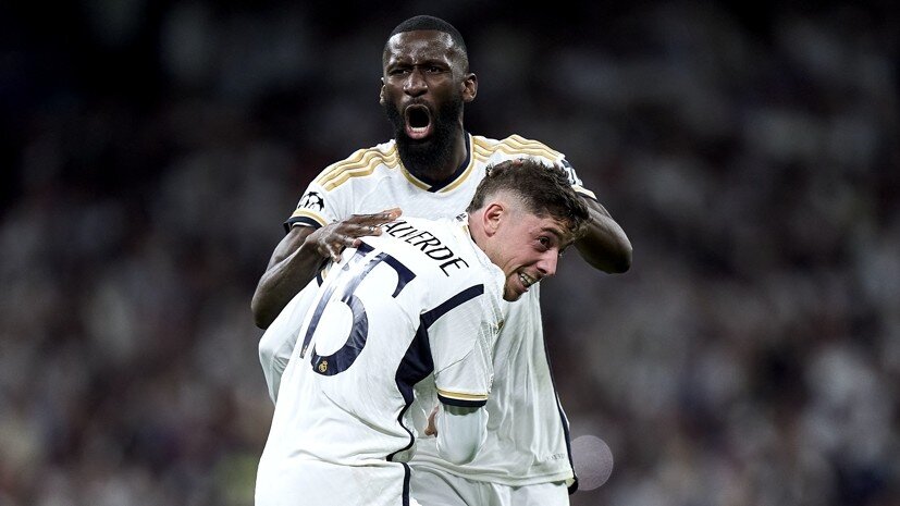     Футболисты «Реала» Федерико Вальверде и Антонио Рюдигер Gettyimages.ru Diego Souto / Contributor