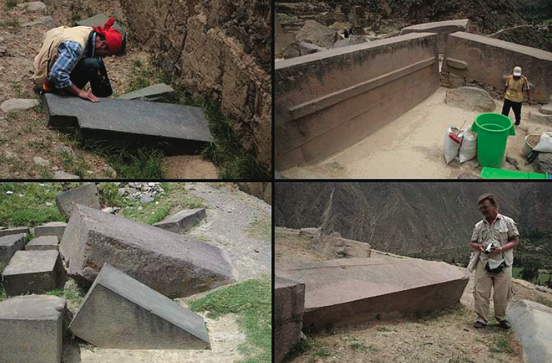 Гранитные и базальтовые блоки. Изображение взято из книги А. Ю. Склярова «Перу и Боливия задолго до инков», издательство ВЕЧЕ, 2011