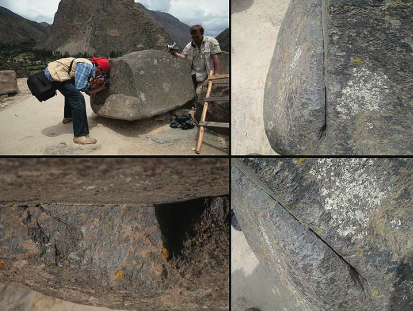 Частично обработанный блок. Изображение взято из книги А. Ю. Склярова «Перу и Боливия задолго до инков», издательство ВЕЧЕ, 2011