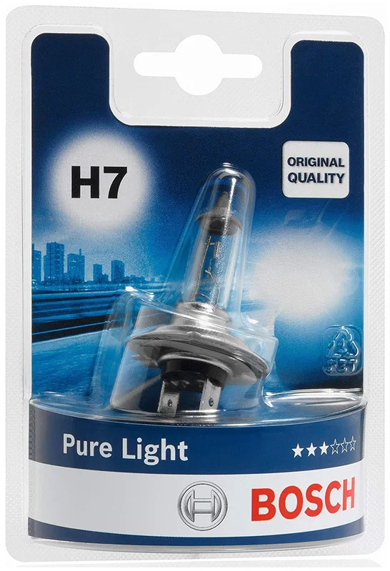 BOSCH Лампа галогенная Bosch Pure Light, H7, 55W, блистер, 1 шт 1987301012 