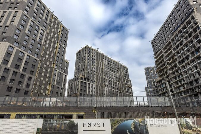 Строительство ЖК Forst, март 2024 года. Фотосъемка Новострой-М