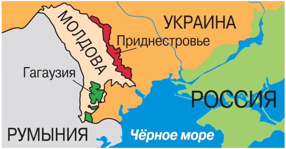 Карта Гагаузии и Приднестровья (изображение взято из открытых источников)