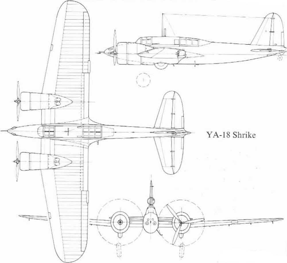  схема ударного самолета Curtiss A-18 Shrike – потомка Model 76