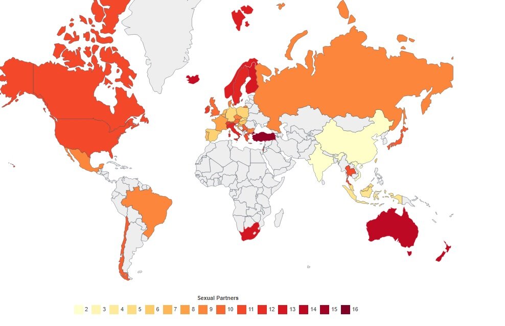 Карта количества сексуальных партнеров