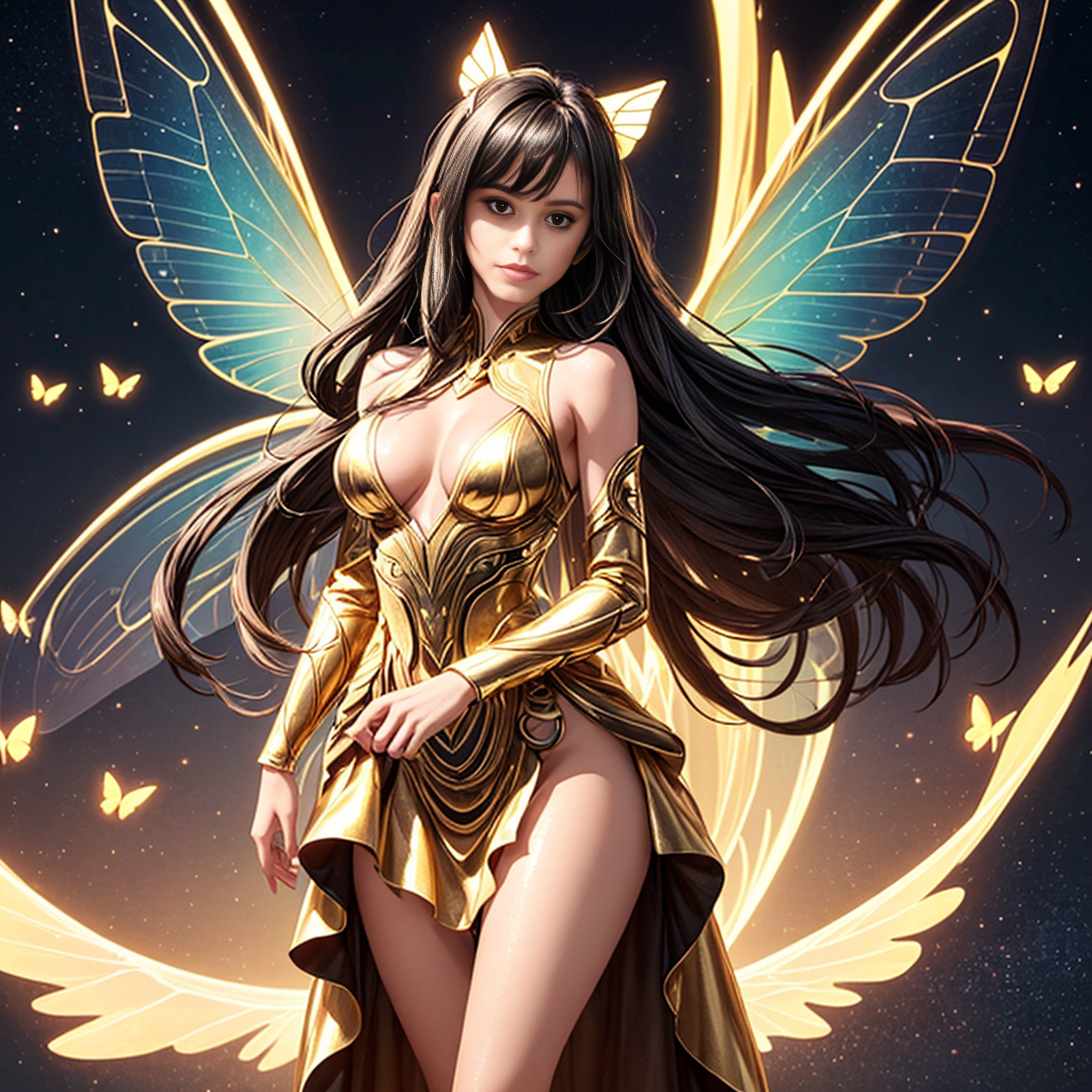 Дженна Ортега. Стала в раз оооочень популярной, так что я её щас часто образ использую в генерациях