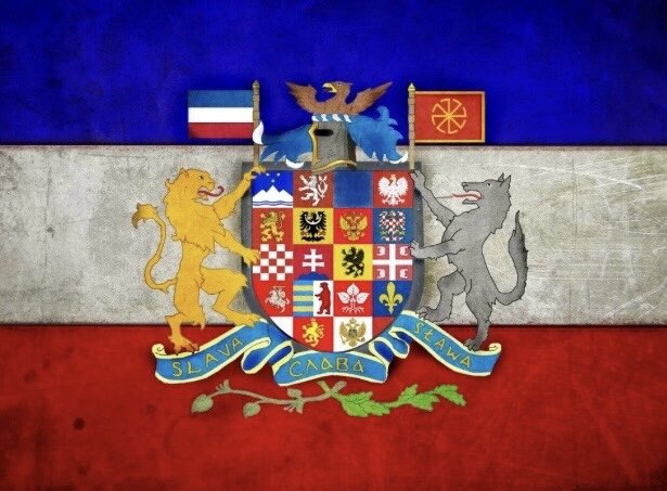 Флаг и герб панславистов.