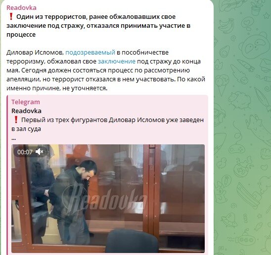    Скриншот: Telegram/Readovka