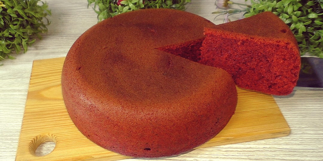 Выпечка на кефире "Красный бархат" к чаю. Эффектный, нежный, влажный и очень вкусный бисквит