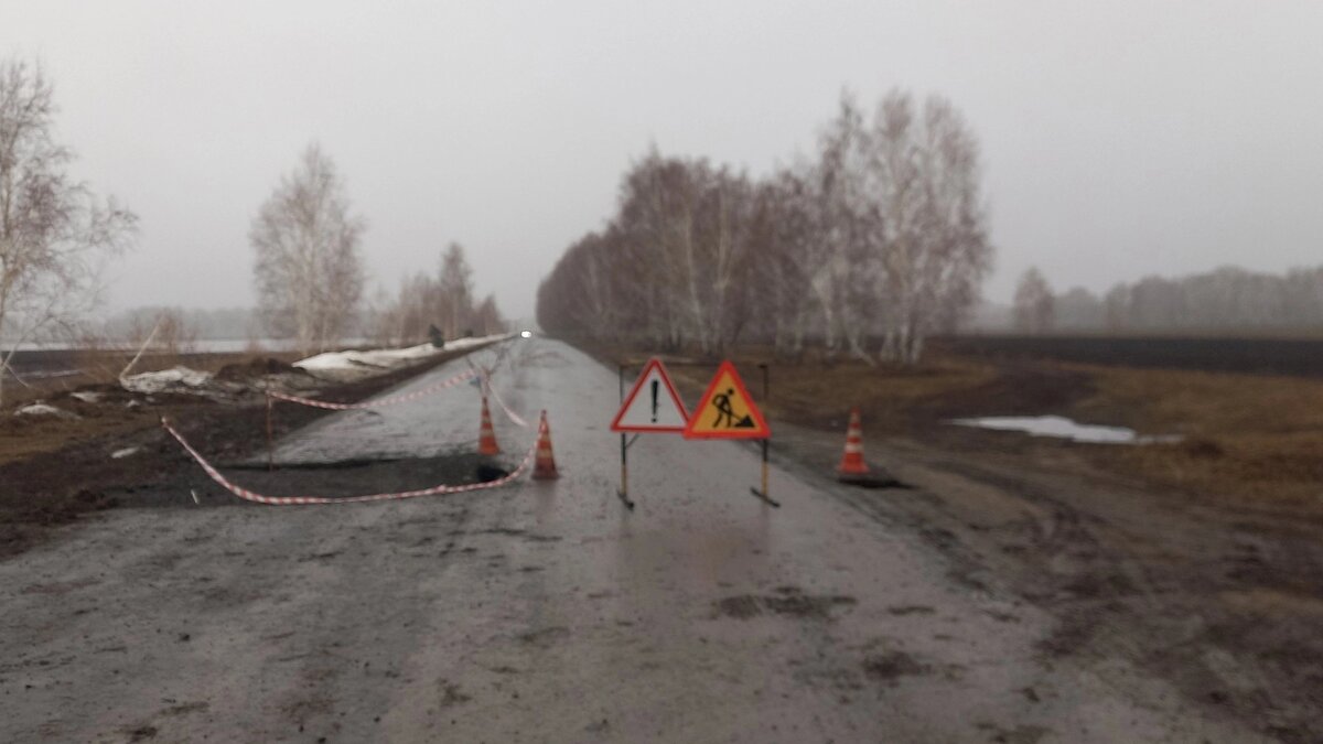 Провалился асфальт: в Омском районе перекрыли дорогу из Красной Горки | РИА  «Омск-информ» | Дзен