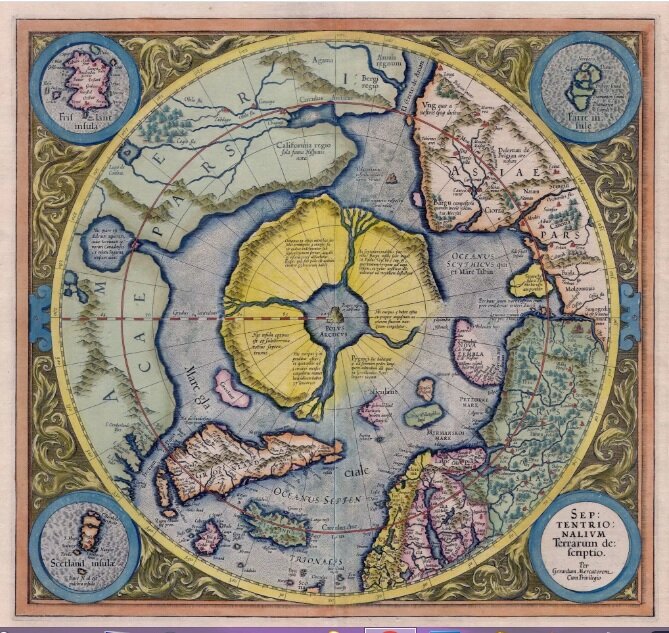 Гиперборея на карте Г.Меркатора 1595 г.