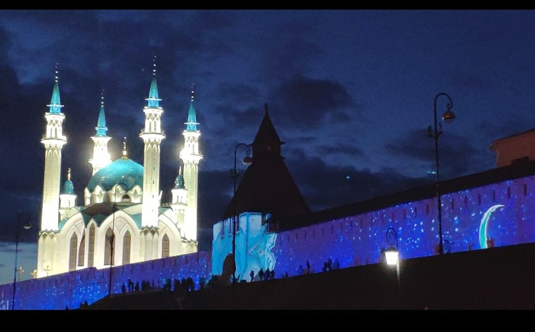 Мечеть Кул-Шариф и лазерное шоу на стене Кремля