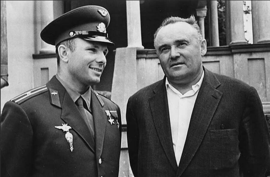 Ю. Гагарин и С.П. Королёв