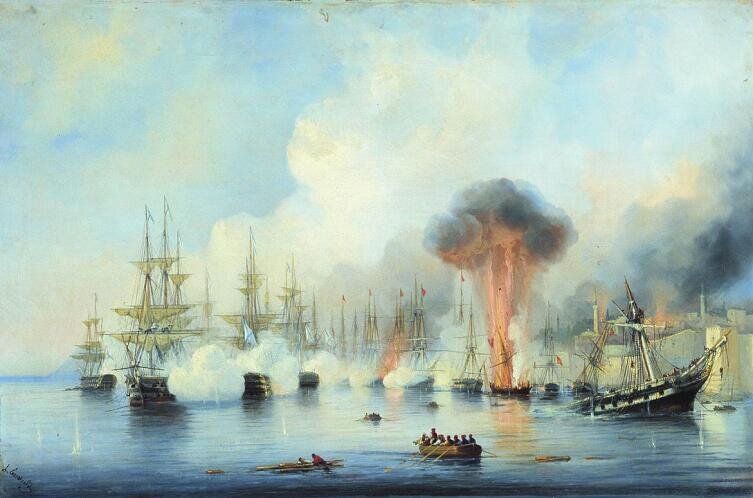    А. П. Боголюбов, «Синопский бой 18 ноября 1853 года» Фото: общественное достояние