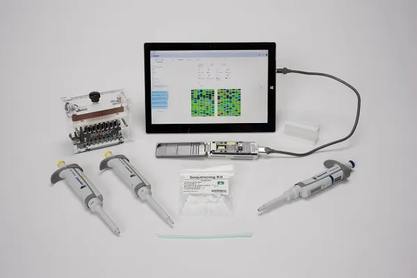 Первый нанопористый секвенатор, использующий секвенирование следующего поколения (NGS) вместе с MinION. Источник: NASA