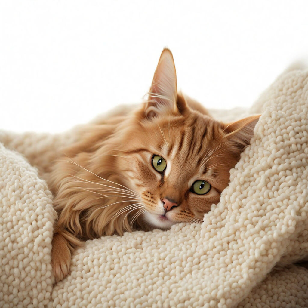 Кошка выбирает самое уютное место в доме