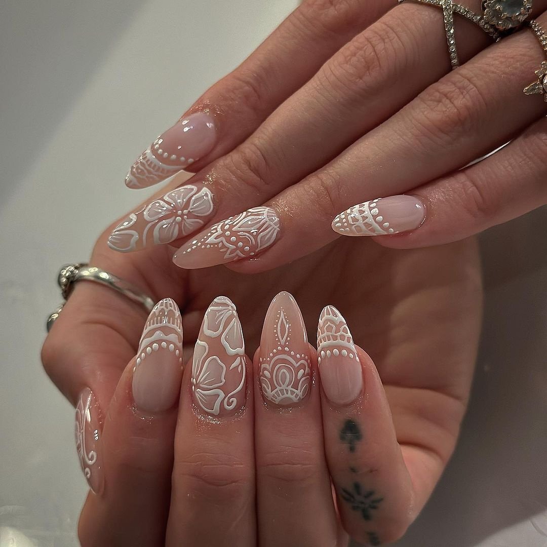 Фольга для дизайна ногтей Черное кружево Misscheering Professional 15 гр, Nail Art