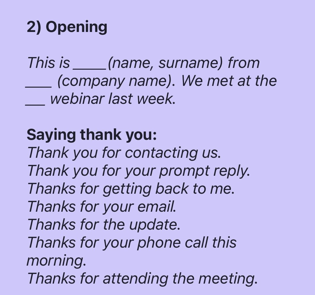 Common phrases for business writing. Opening