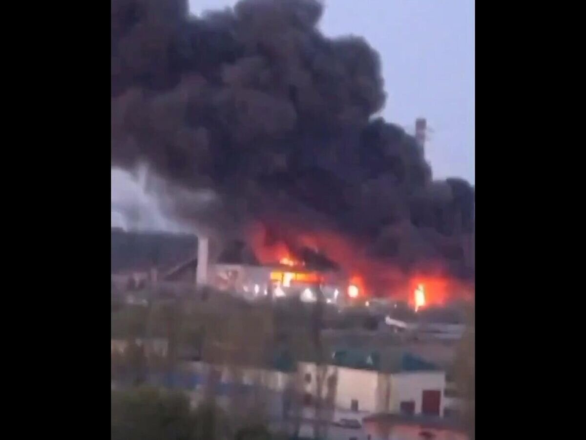    Видео пожара на Трипольской ТЭС под Киевом© соцсети