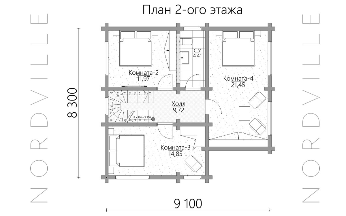 Проект двухэтажного дома из клееного бруса в классическом архитектурном  стиле «Родос» | Nordville – строительство домов из клееного бруса | Дзен