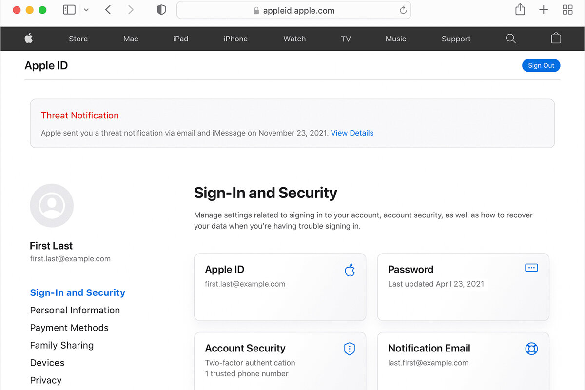 Apple📷Пример уведомления, которое Apple отправляет, если замечает подозрительную активность