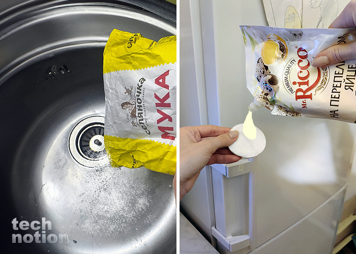 Для чего натирать мойку мукой, а холодильник мазать майонезом / Изображение: дзен-канал technotion