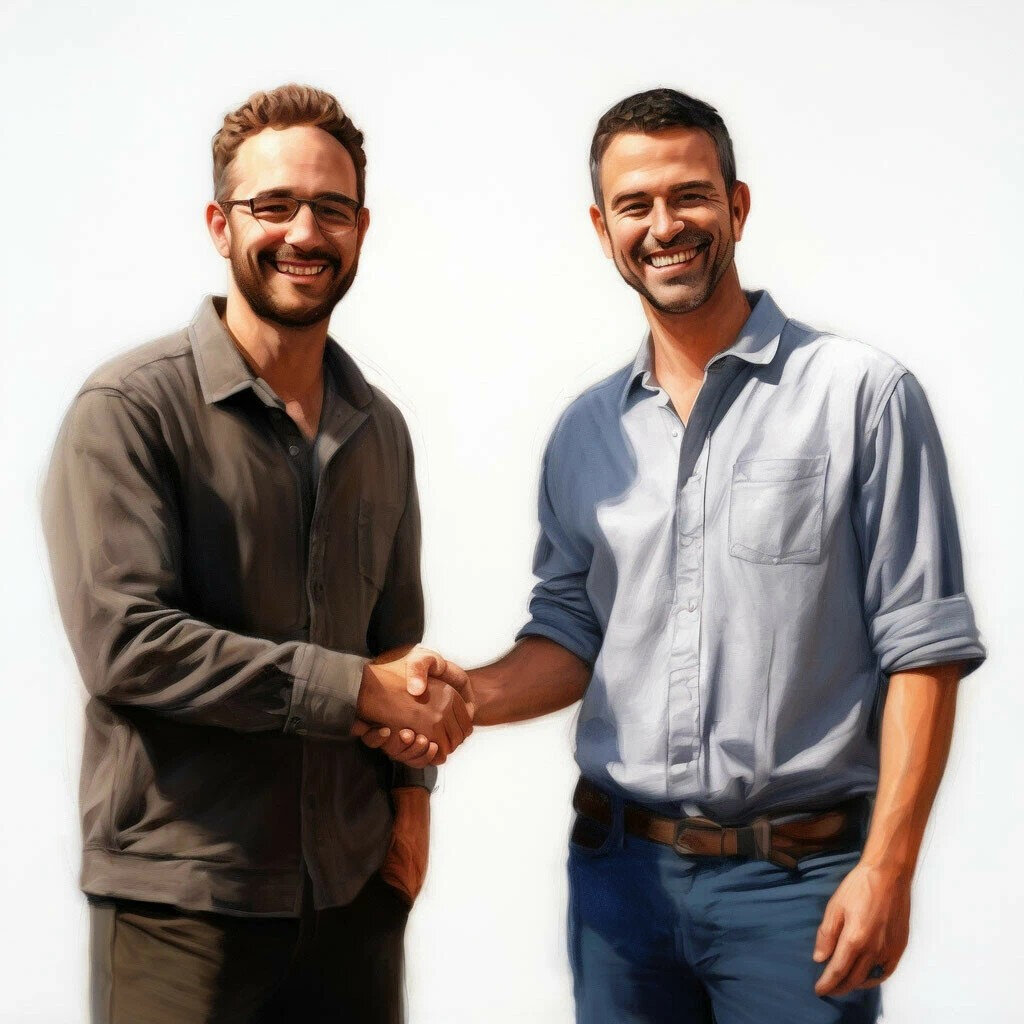 Крепкая дружба (изображение https://shedevrum.ai/post/06cd1323f82111ee827df28639ae31bc/) 