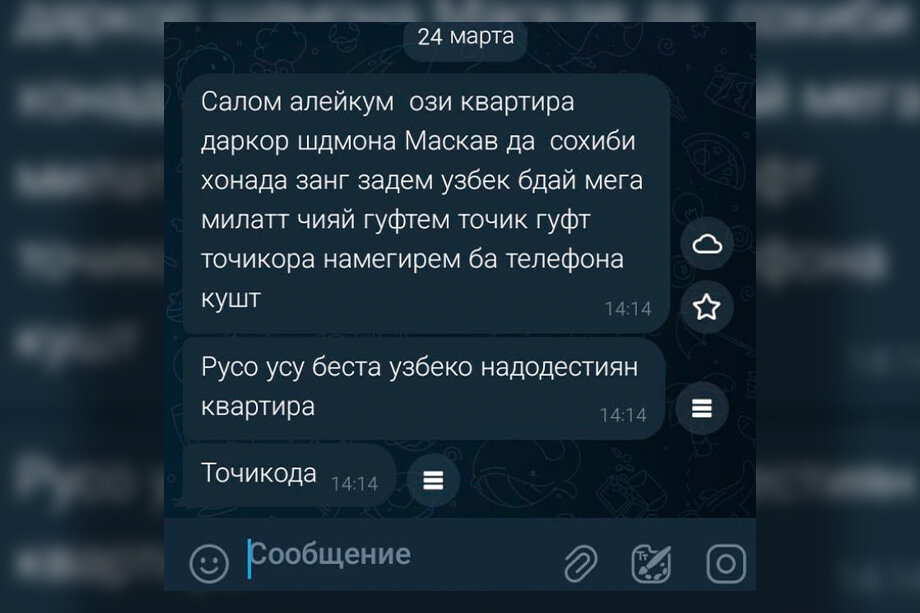 Скриншот сообщения из чата, предоставленный собеседницей «Октагона».