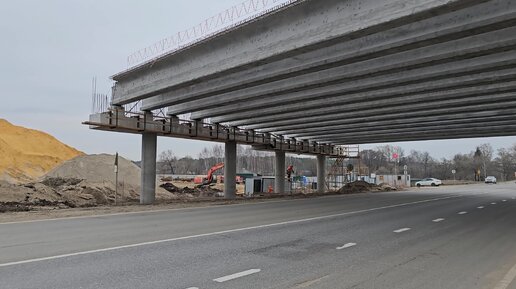 Строительство Южно-Лыткаринской автодороги в районе Быковского шоссе в Люберцах (апрель 2024)
