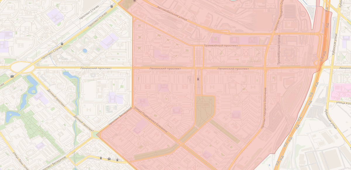 Границы МО "Княжево"