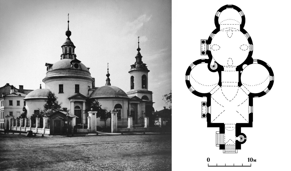 Москва. Церковь Косьмы и Дамиана на Маросейке. 1790-1803. Архитектор М.Ф.Казаков.
