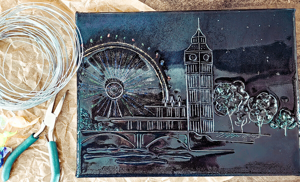 Моя первая картина из проволоки и смолы. Wire&resin art