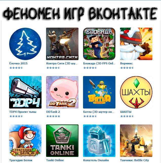 Наиболее популярные игры того времени