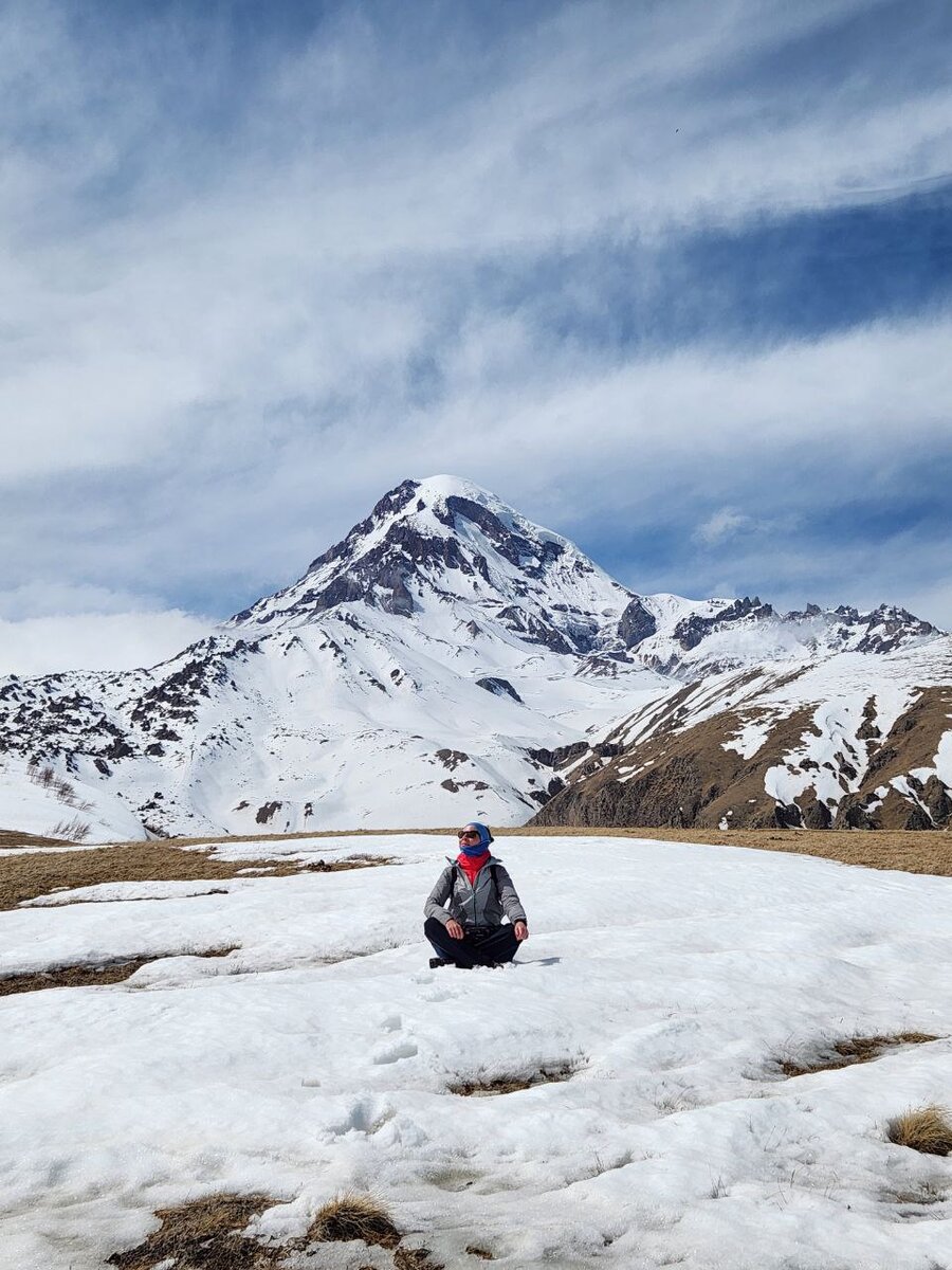 Вид на Казбек в начале апреля. фото нашей читательницы Дарьи