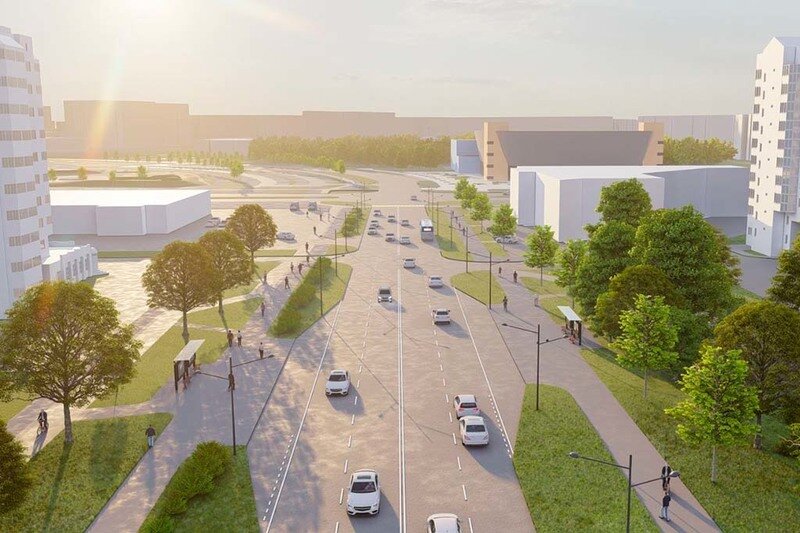    На 800-метровом участке от Любецкой до Октябрьского проспекта посадят деревья,