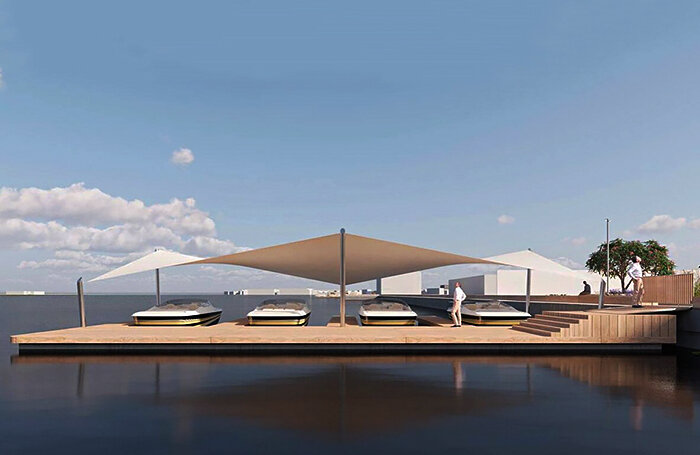    Проект понтонного пирса для водного такси в Южном порту в Москве.Forma