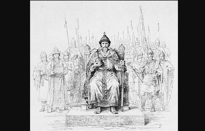 Василий Верещагин. "Всеволод Большое Гнездо", рисунок из альбома «История Государства Российского в изображениях державных его правителей с кратким пояснительным текстом», 1896.