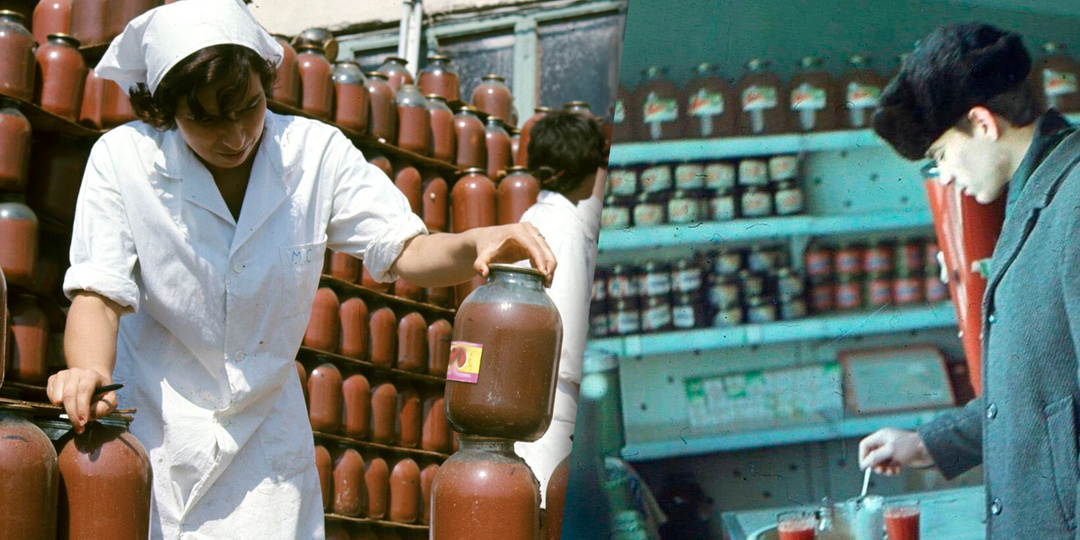 Томатный сок - один из символов СССР. В любом кафе и гастрономе стаканчик сока по 10 копеек был, соль бесплатно