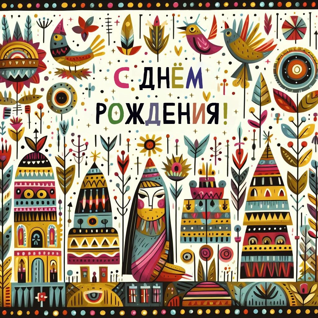 Пример открытки, созданной с помощью нейросети