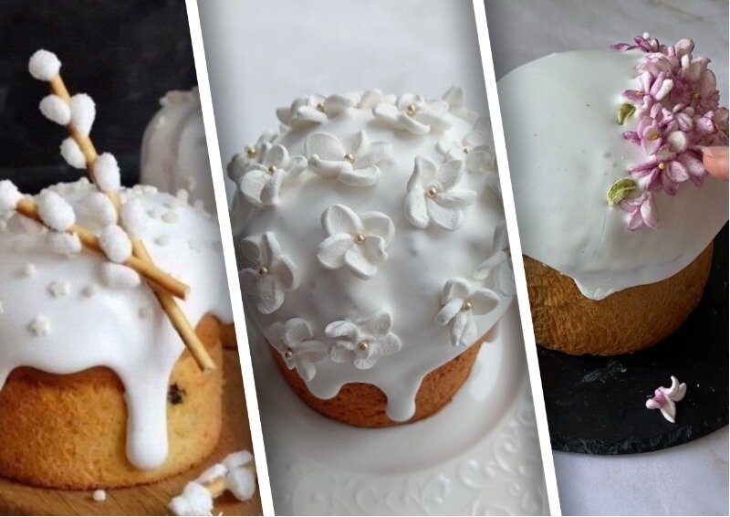 В статье вы найдете 5 идей декора кулича маршмеллоу