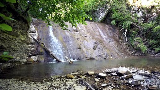 Плесецкие водопады за Геленджиком, Река Тхаб, оригинальный звук водопада, 10 минут