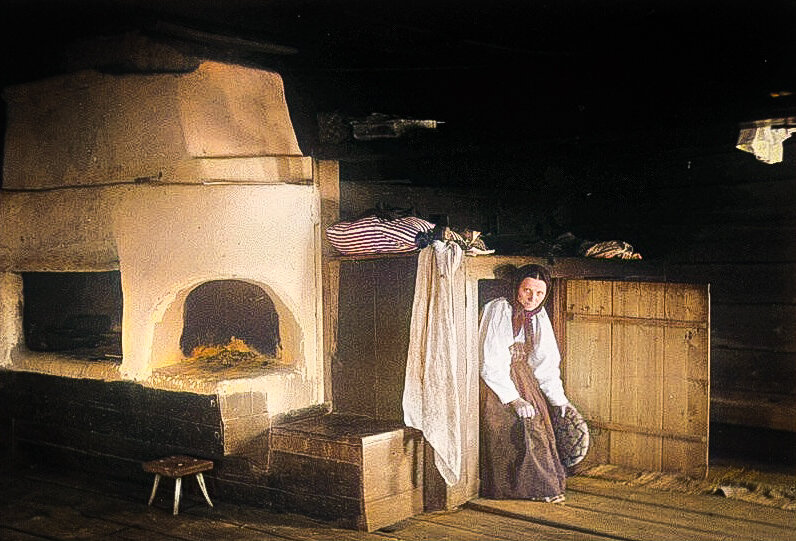 Интерьеры старой русской избы до революции