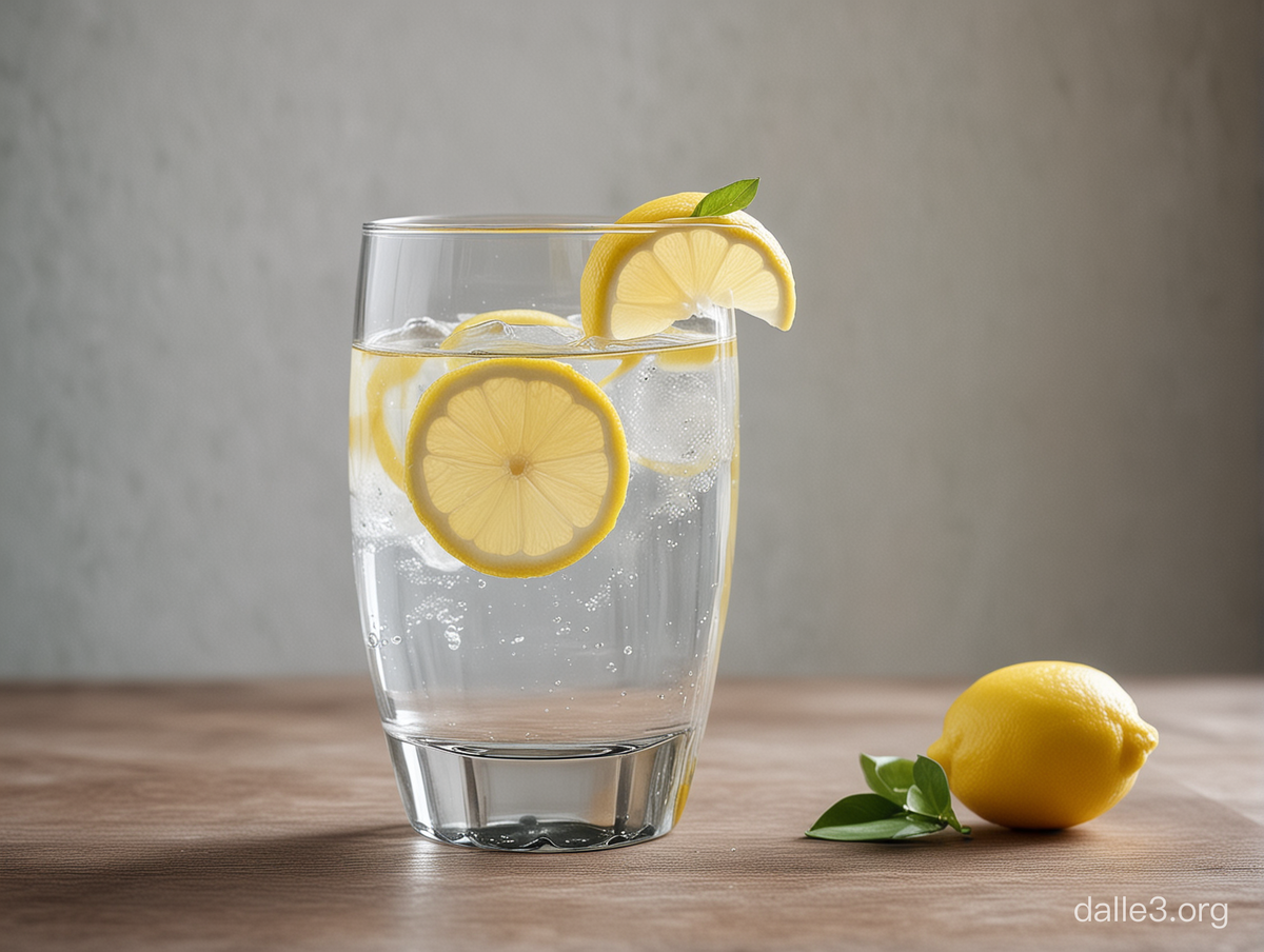 Такую красивую картинку воды с лимоном сделал для меня ИИ.