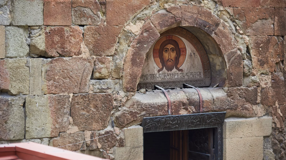 Изображение Иисуса Христа - храм Анчисхати © photo: Sputnik/ Stringer