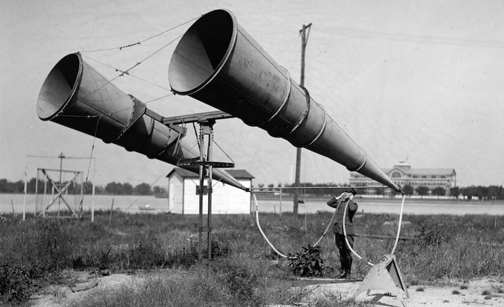 Акустический локатор, стоявший на вооружении армии США фото 1921г. | Источник: форум ww2aircraft.net