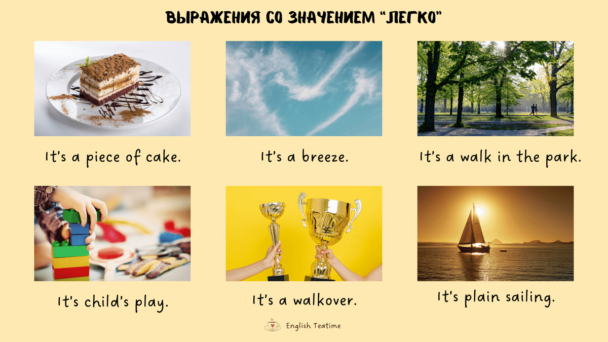 Выражения со значением "легко" на английском языке