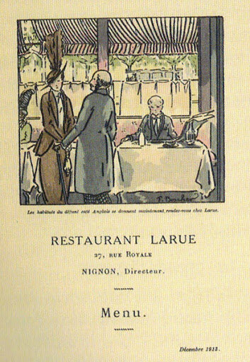 1913 год. Меню Ларю.