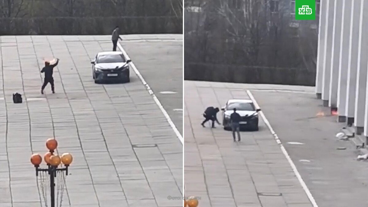    Попытка поджога здания администрации во Владимире попала на видео