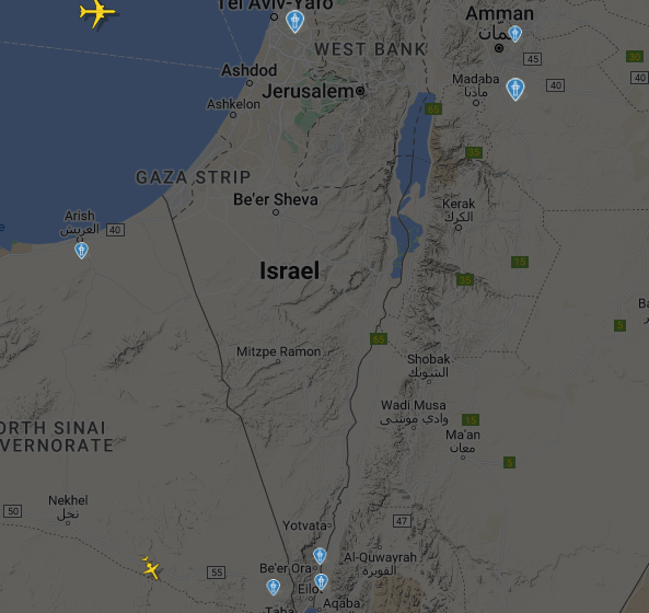 Небо над Израилем FlyRadar