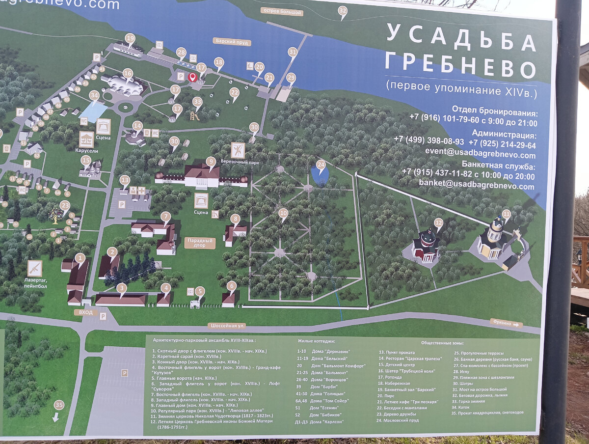 Новая схема усадьбы Гребнево